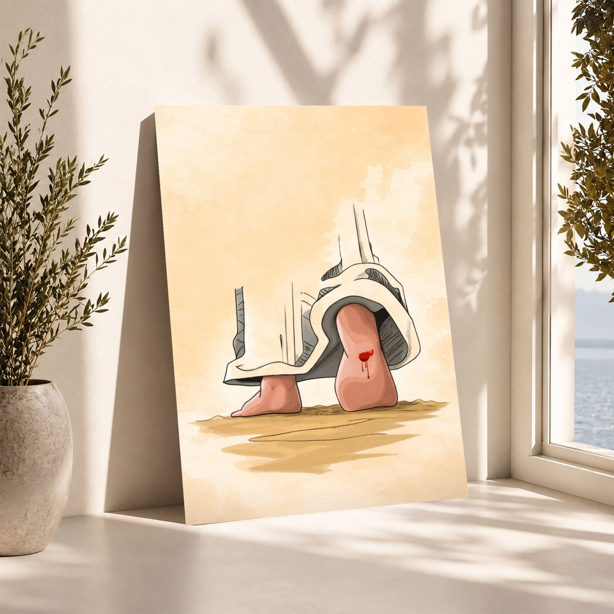 Nail Scar Jesus Feet Christian Wall Art Poster/Canvas