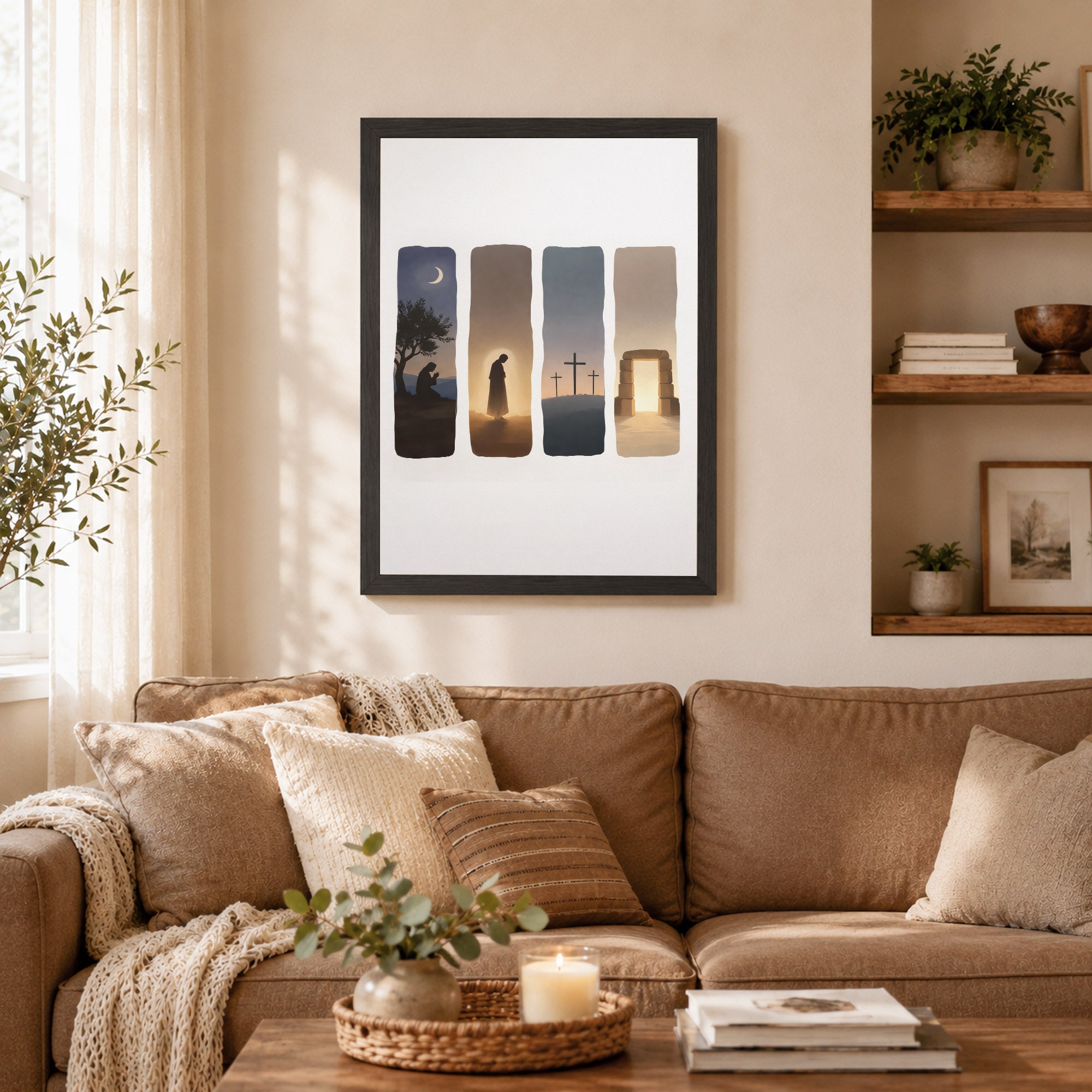 Easter Story Christian Minimalist Wall Art Poster/Canvas