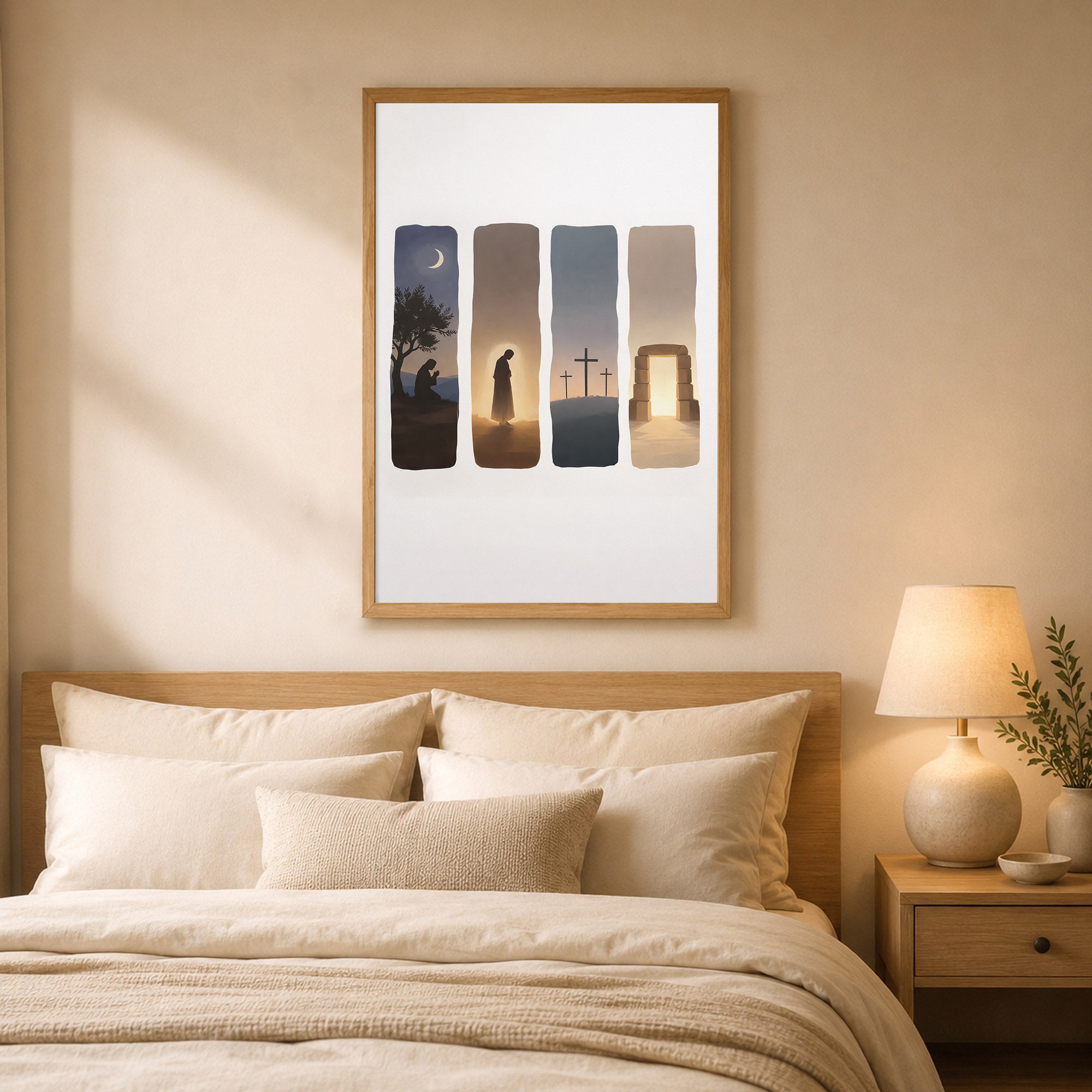 Easter Story Christian Minimalist Wall Art Poster/Canvas
