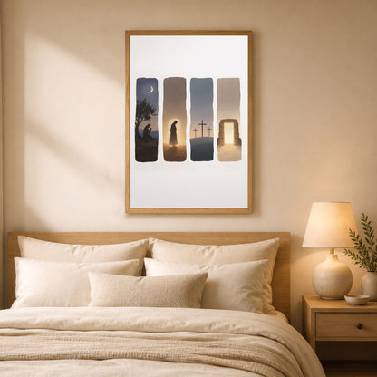 Easter Story Christian Minimalist Wall Art Poster/Canvas