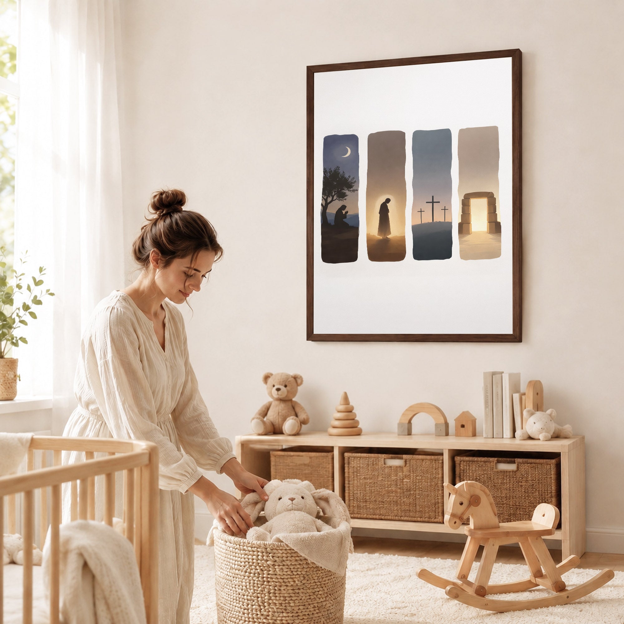 Easter Story Christian Minimalist Wall Art Poster/Canvas