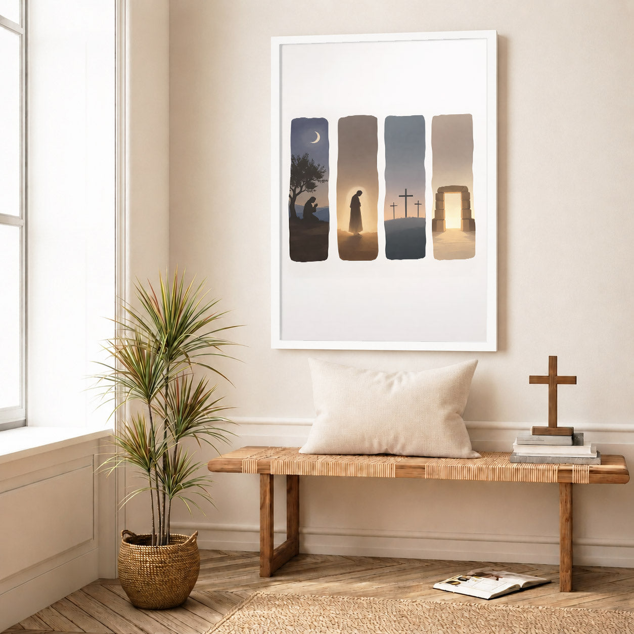 Easter Story Christian Minimalist Wall Art Poster/Canvas