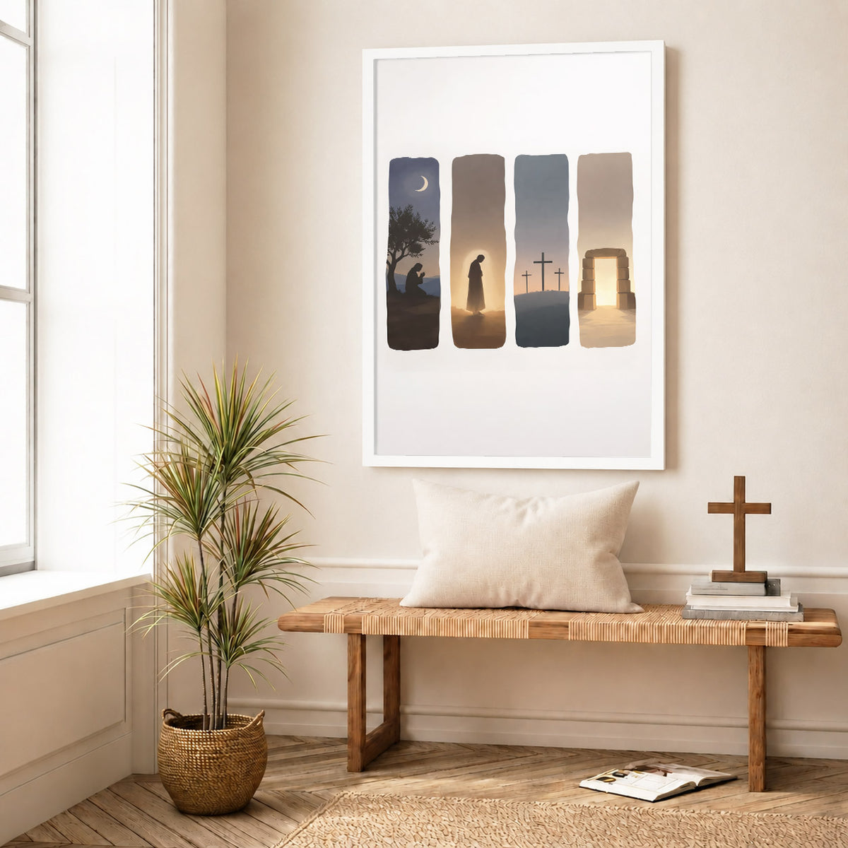 Easter Story Christian Minimalist Wall Art Poster/Canvas