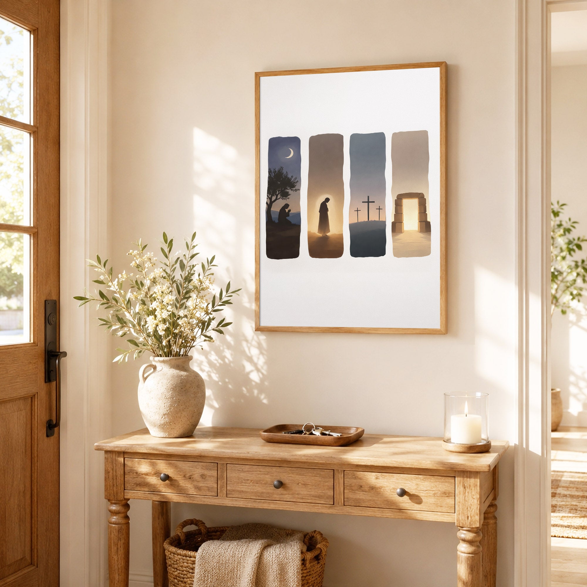 Easter Story Christian Minimalist Wall Art Poster/Canvas