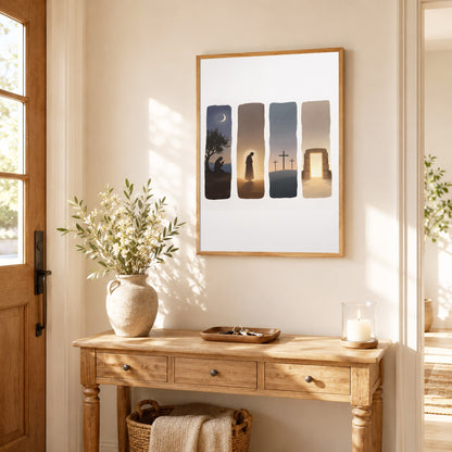 Easter Story Christian Minimalist Wall Art Poster/Canvas