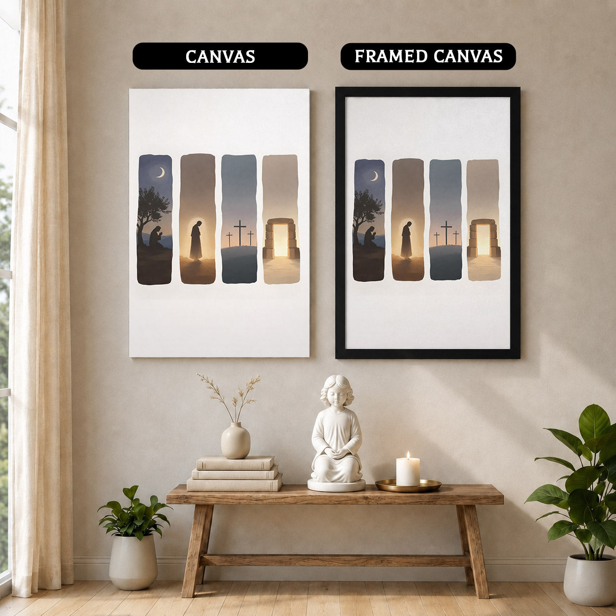Easter Story Christian Minimalist Wall Art Poster/Canvas