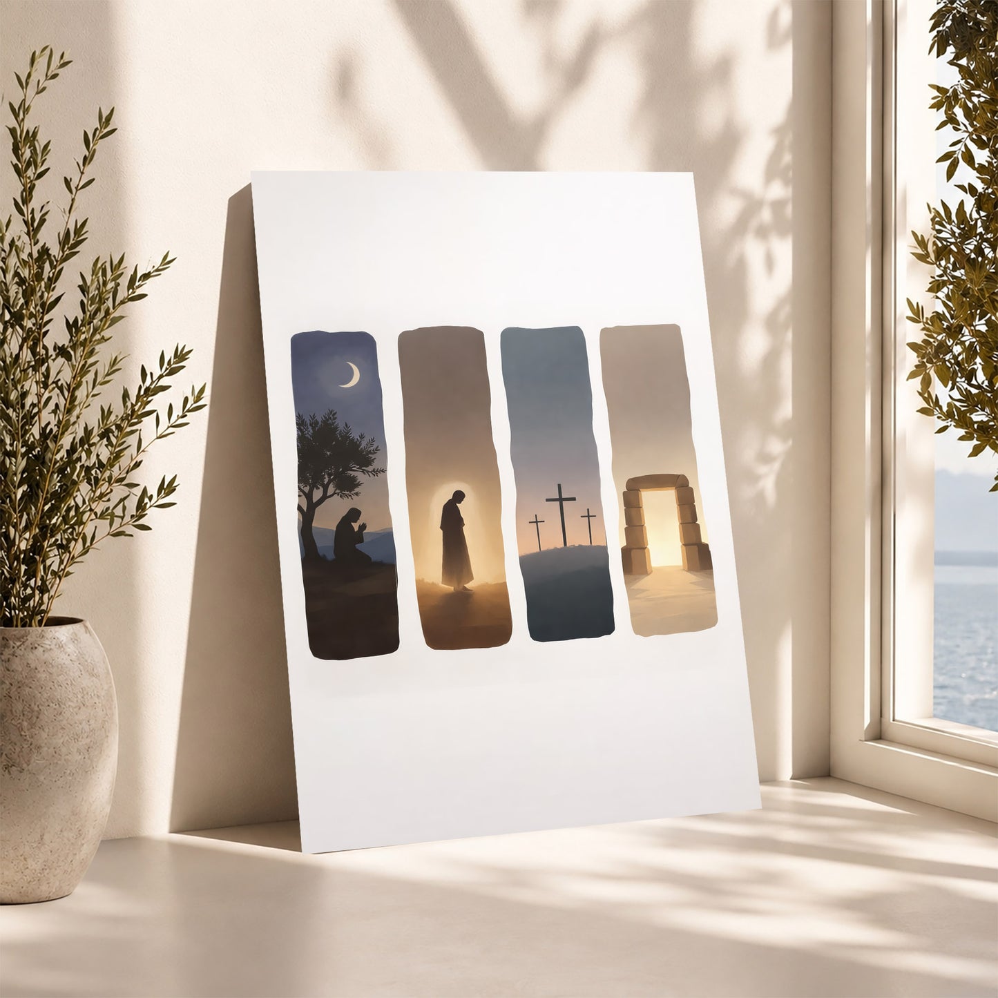 Easter Story Christian Minimalist Wall Art Poster/Canvas