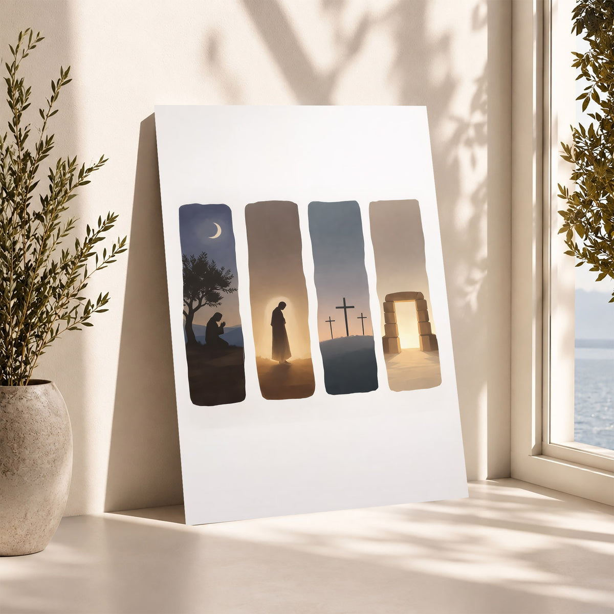 Easter Story Christian Minimalist Wall Art Poster/Canvas