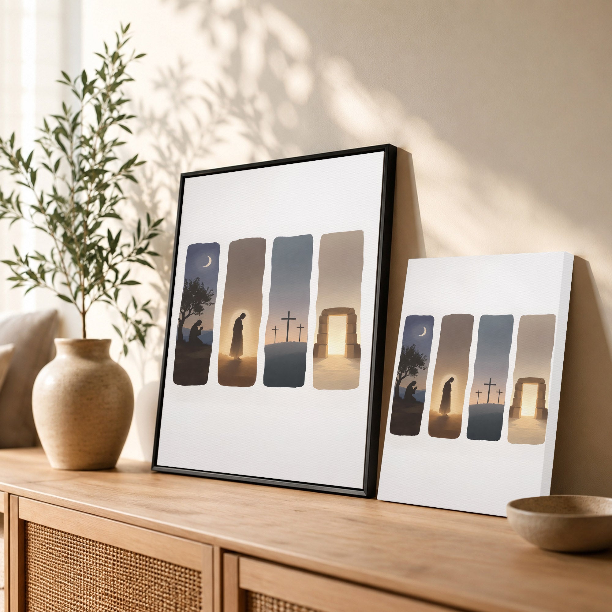 Easter Story Christian Minimalist Wall Art Poster/Canvas