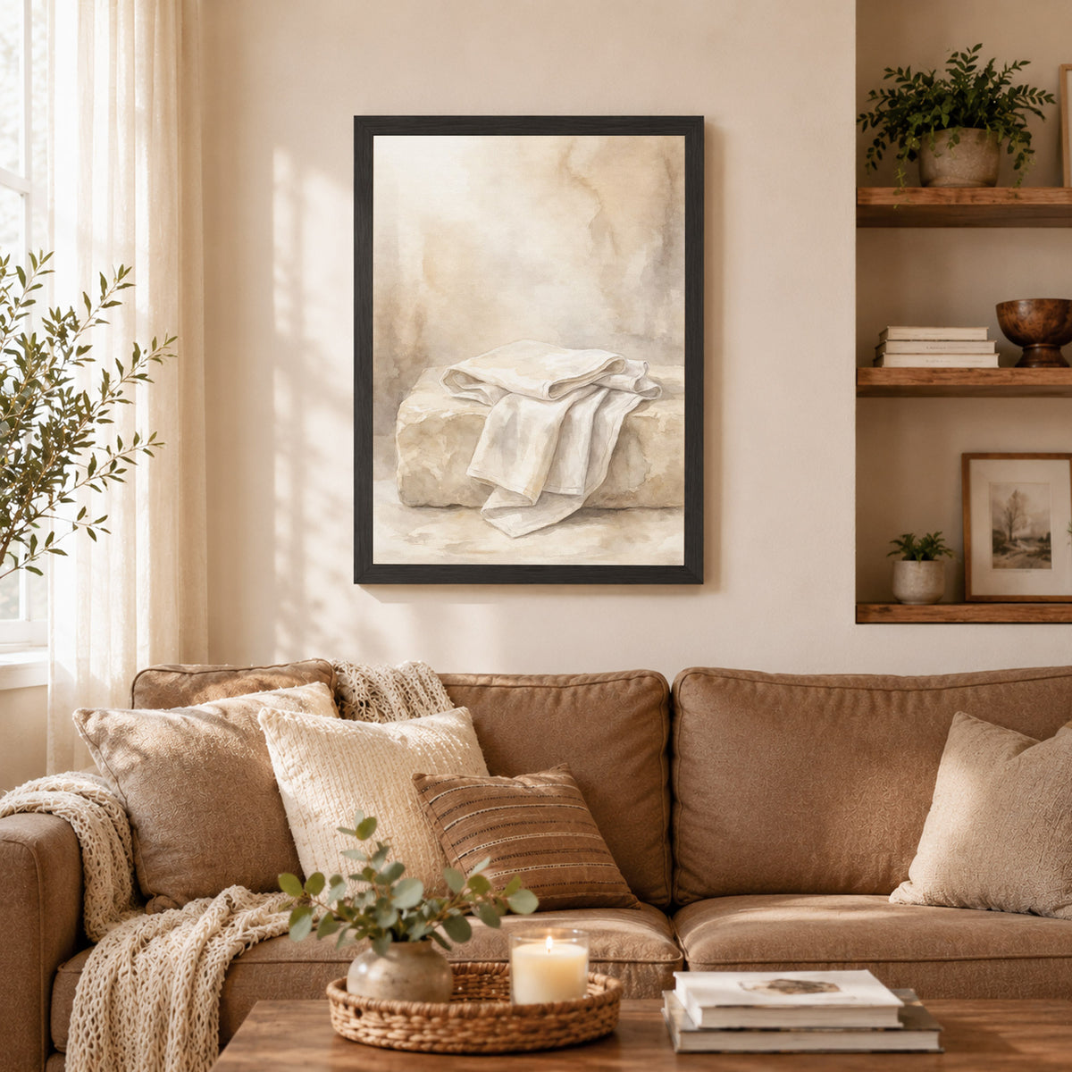 Empty Tomb Linen Cloth Christian Wall Art Poster/Canvas