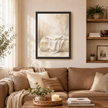 Empty Tomb Linen Cloth Christian Wall Art Poster/Canvas
