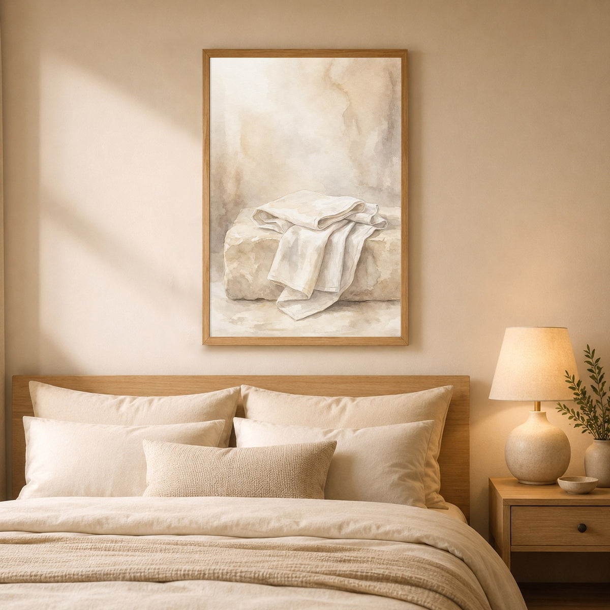 Empty Tomb Linen Cloth Christian Wall Art Poster/Canvas