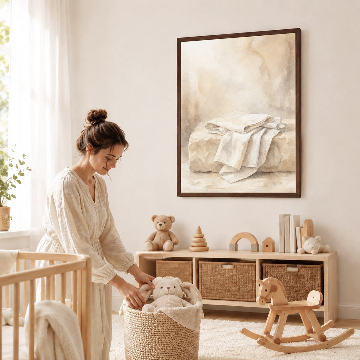 Empty Tomb Linen Cloth Christian Wall Art Poster/Canvas