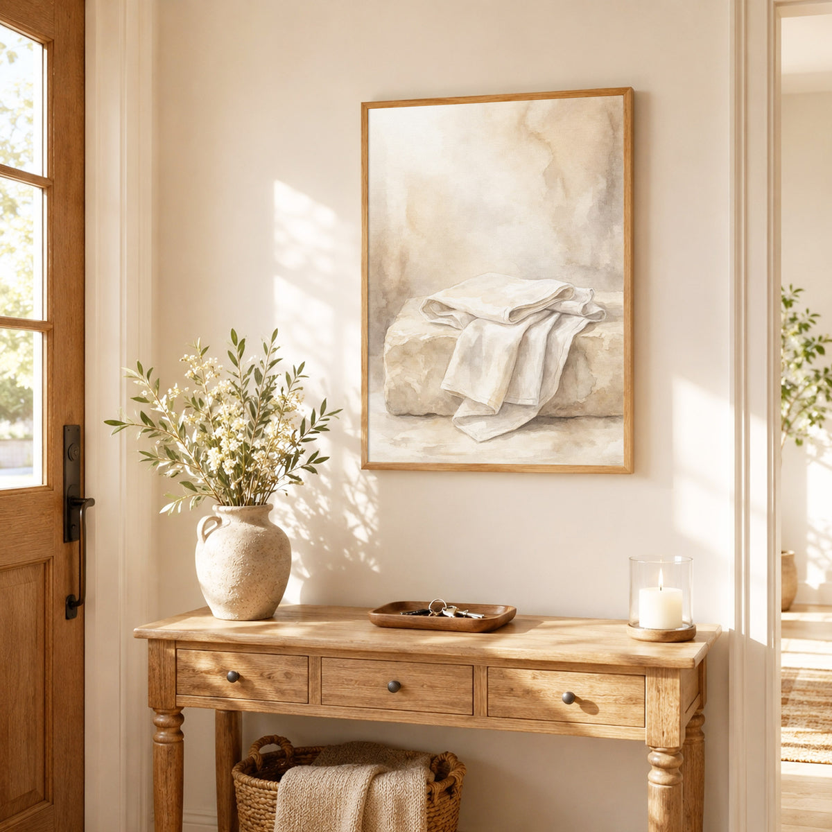 Empty Tomb Linen Cloth Christian Wall Art Poster/Canvas