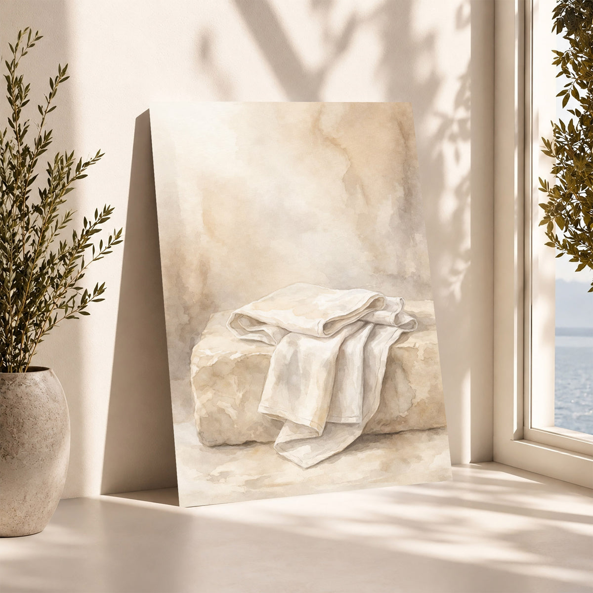 Empty Tomb Linen Cloth Christian Wall Art Poster/Canvas