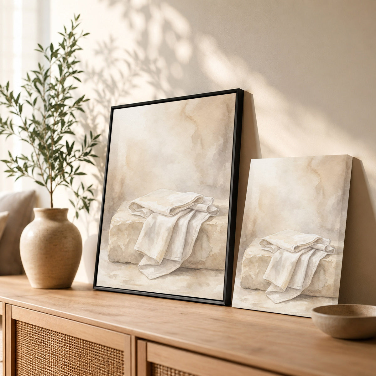 Empty Tomb Linen Cloth Christian Wall Art Poster/Canvas