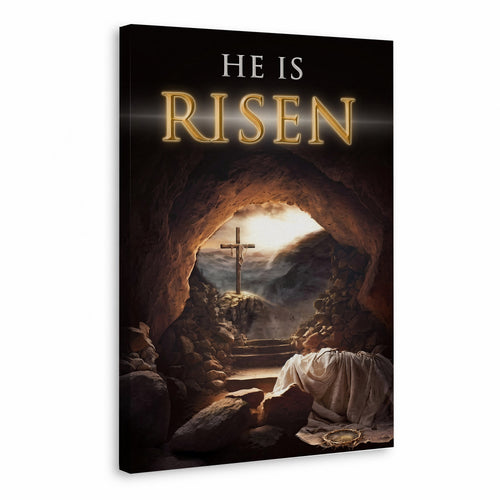 He Is Risen Empty Tomb Christian Wall Art – Victory of Resurrection Wall Art Poster/Canvas