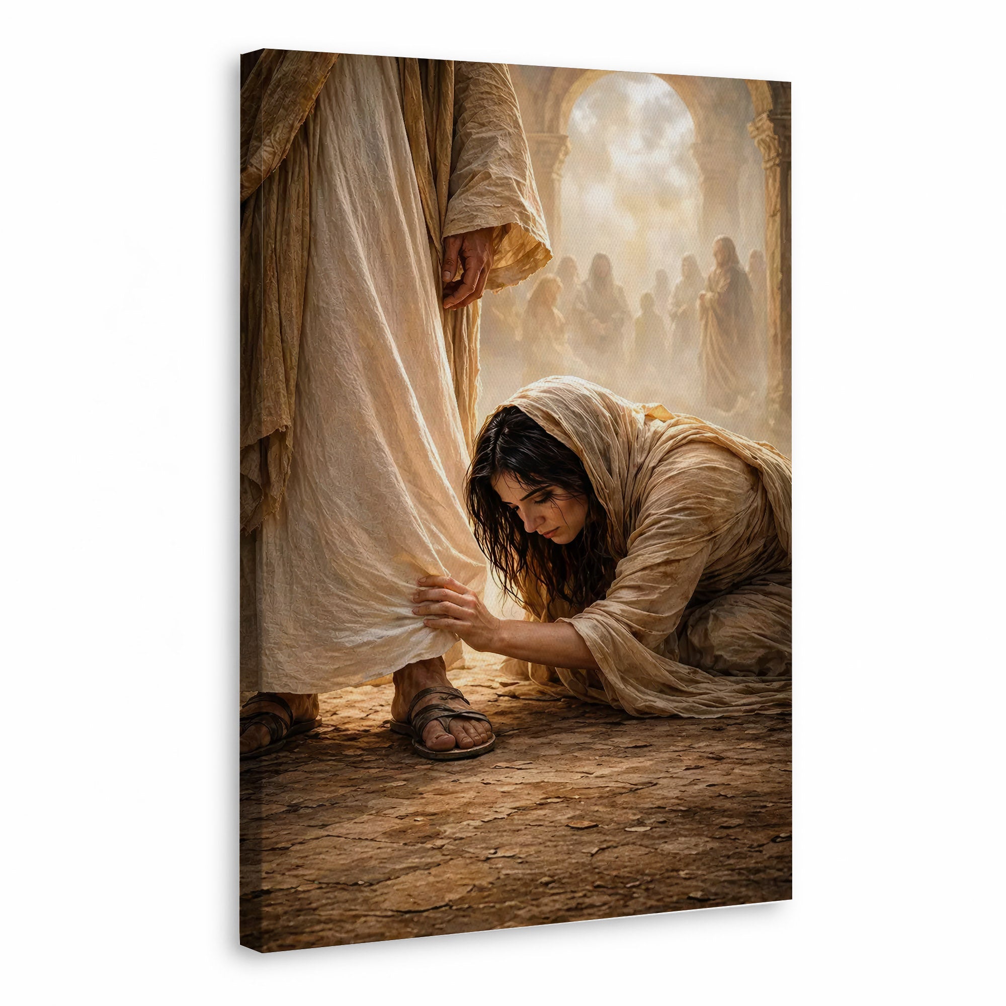Faith in the Messiah – Touch of His Garment Christian Art Poster/Canvas