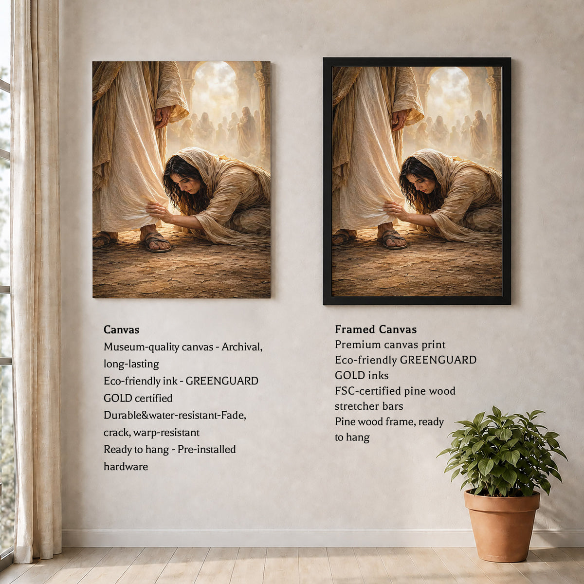 Faith in the Messiah – Touch of His Garment Christian Art Poster/Canvas