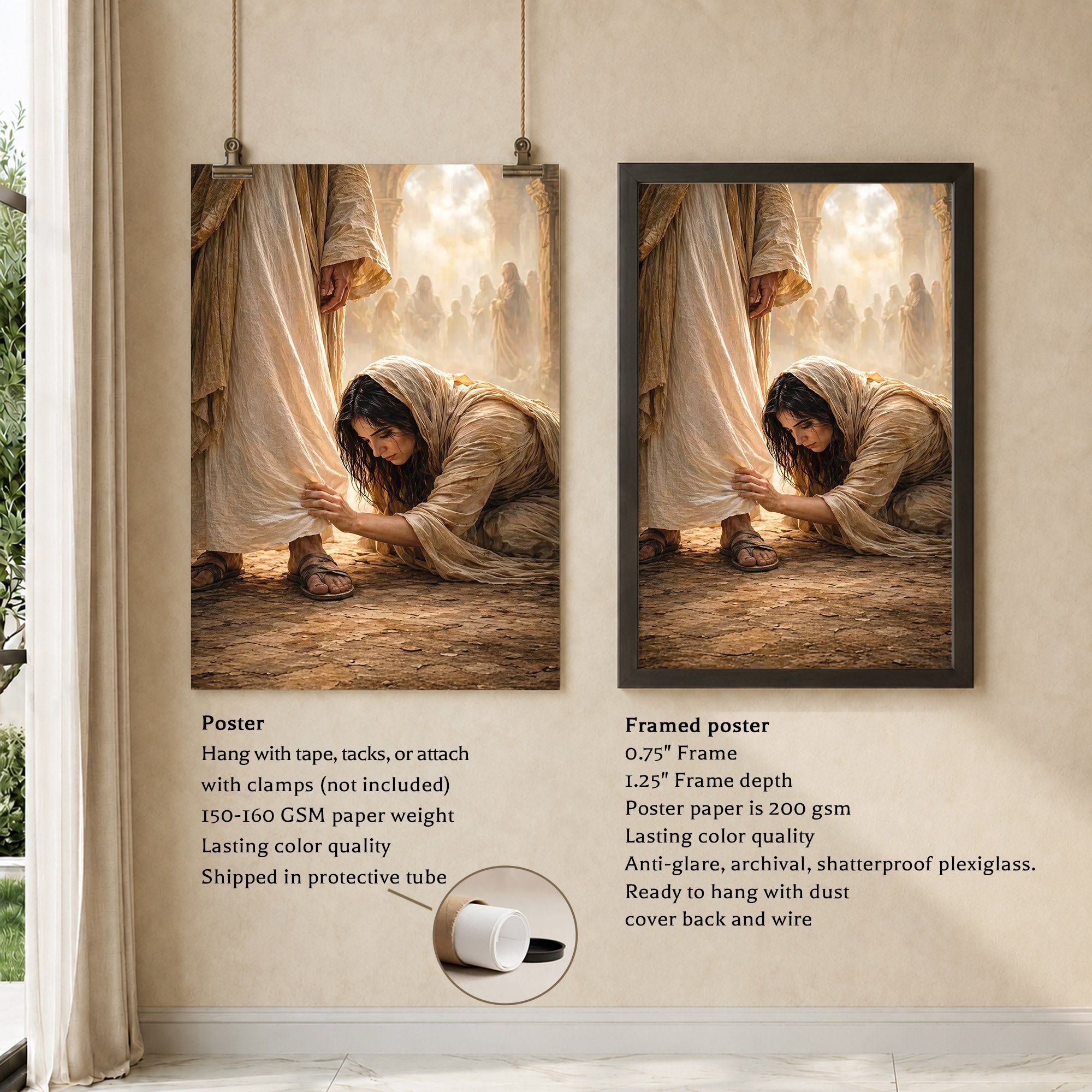 Faith in the Messiah – Touch of His Garment Christian Art Poster/Canvas