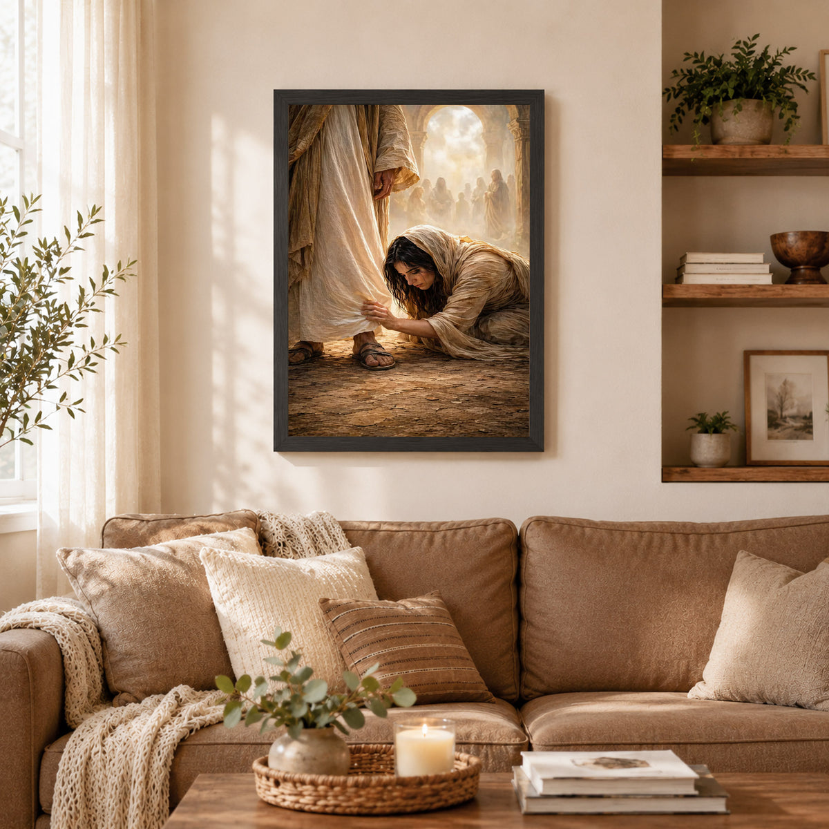 Faith in the Messiah – Touch of His Garment Christian Art Poster/Canvas