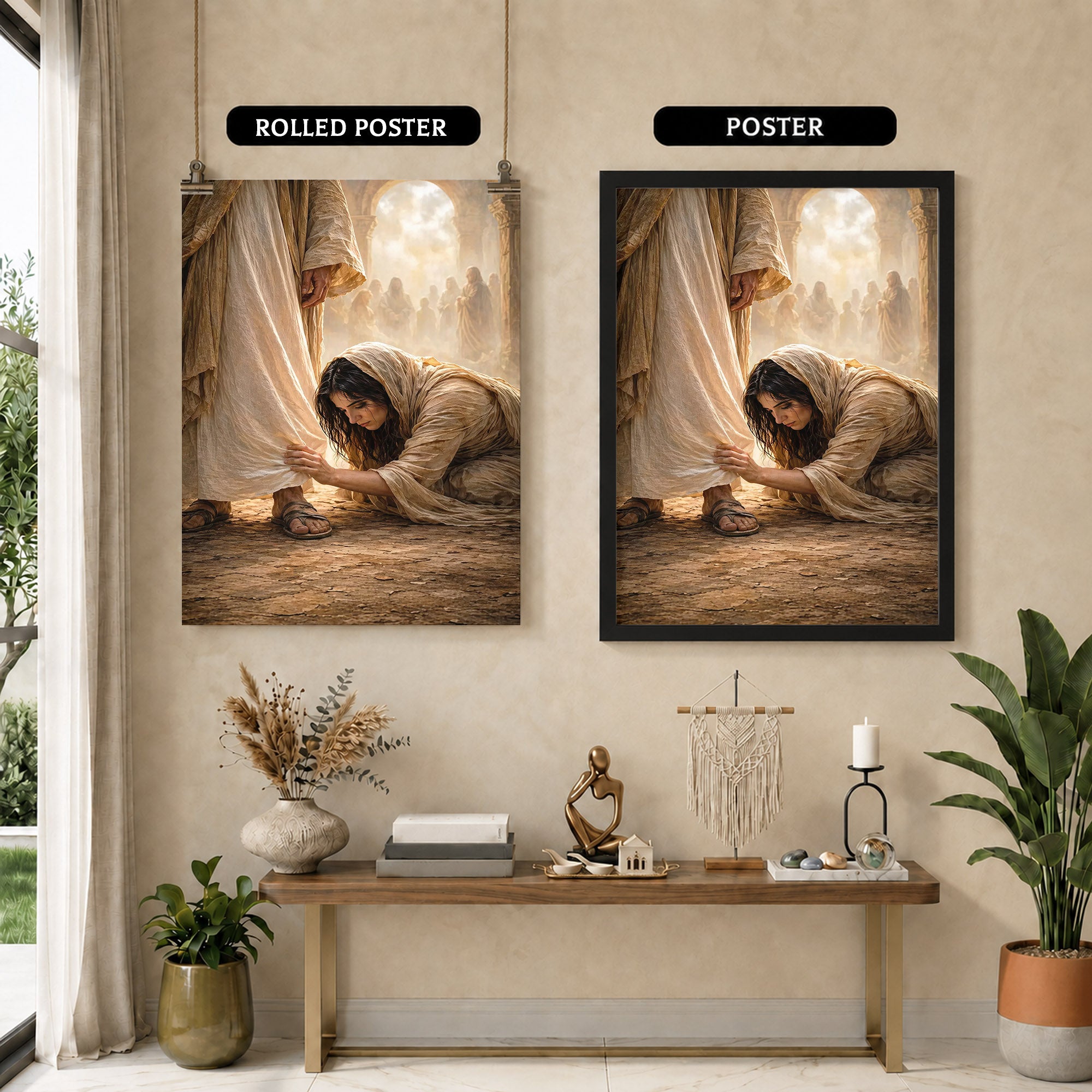 Faith in the Messiah – Touch of His Garment Christian Art Poster/Canvas