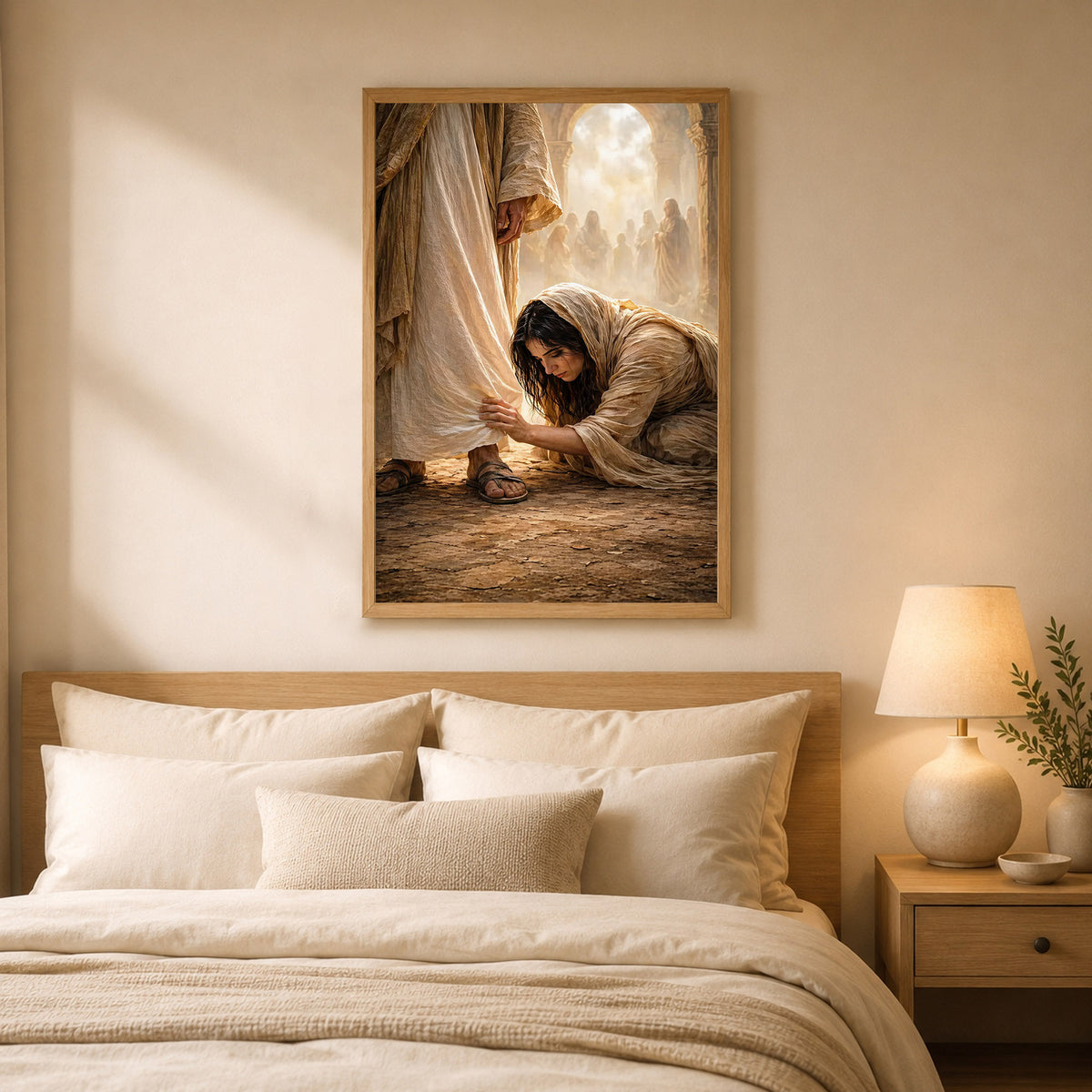 Faith in the Messiah – Touch of His Garment Christian Art Poster/Canvas