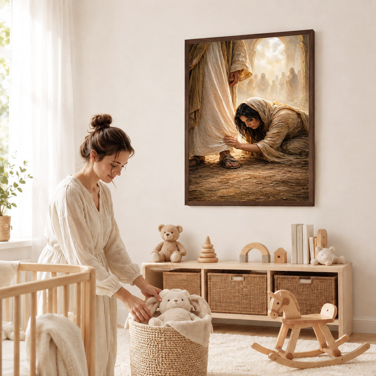 Faith in the Messiah – Touch of His Garment Christian Art Poster/Canvas