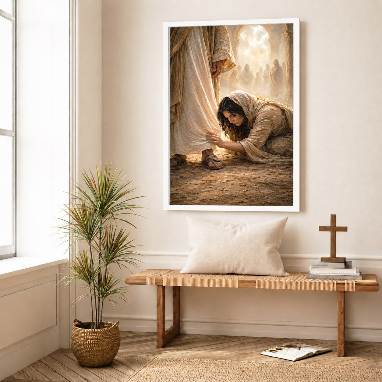 Faith in the Messiah – Touch of His Garment Christian Art Poster/Canvas
