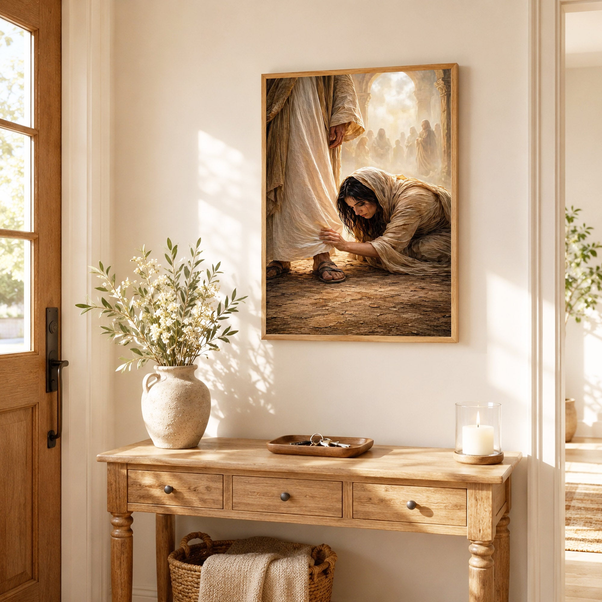 Faith in the Messiah – Touch of His Garment Christian Art Poster/Canvas
