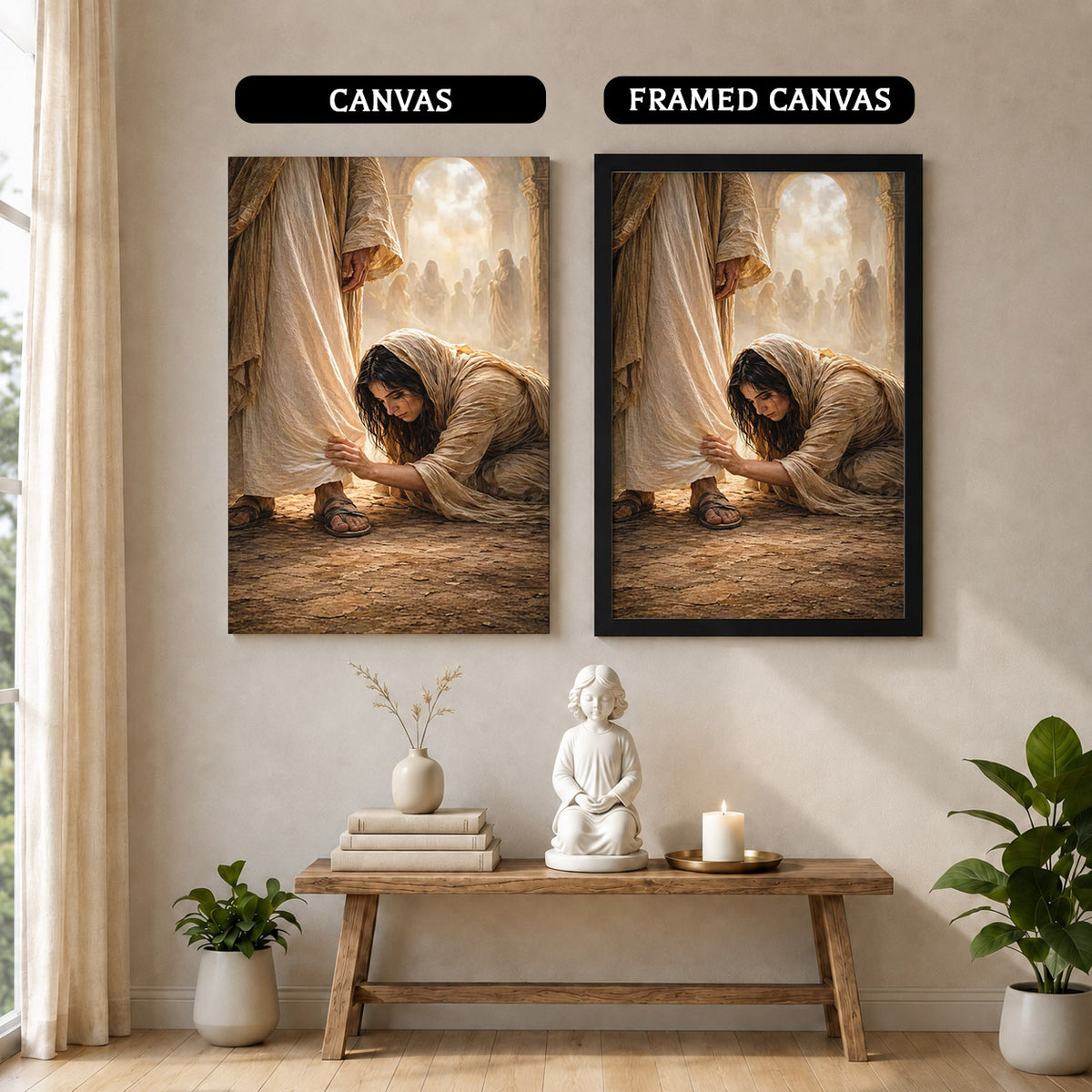 Faith in the Messiah – Touch of His Garment Christian Art Poster/Canvas