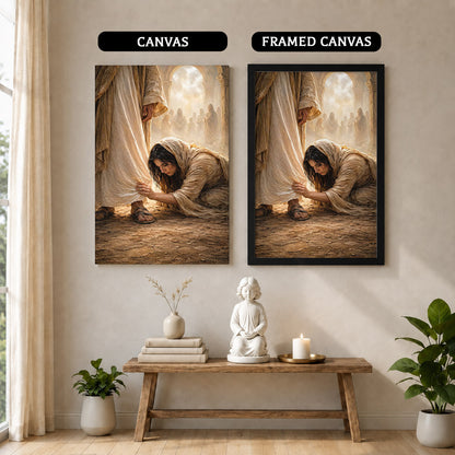 Faith in the Messiah – Touch of His Garment Christian Art Poster/Canvas