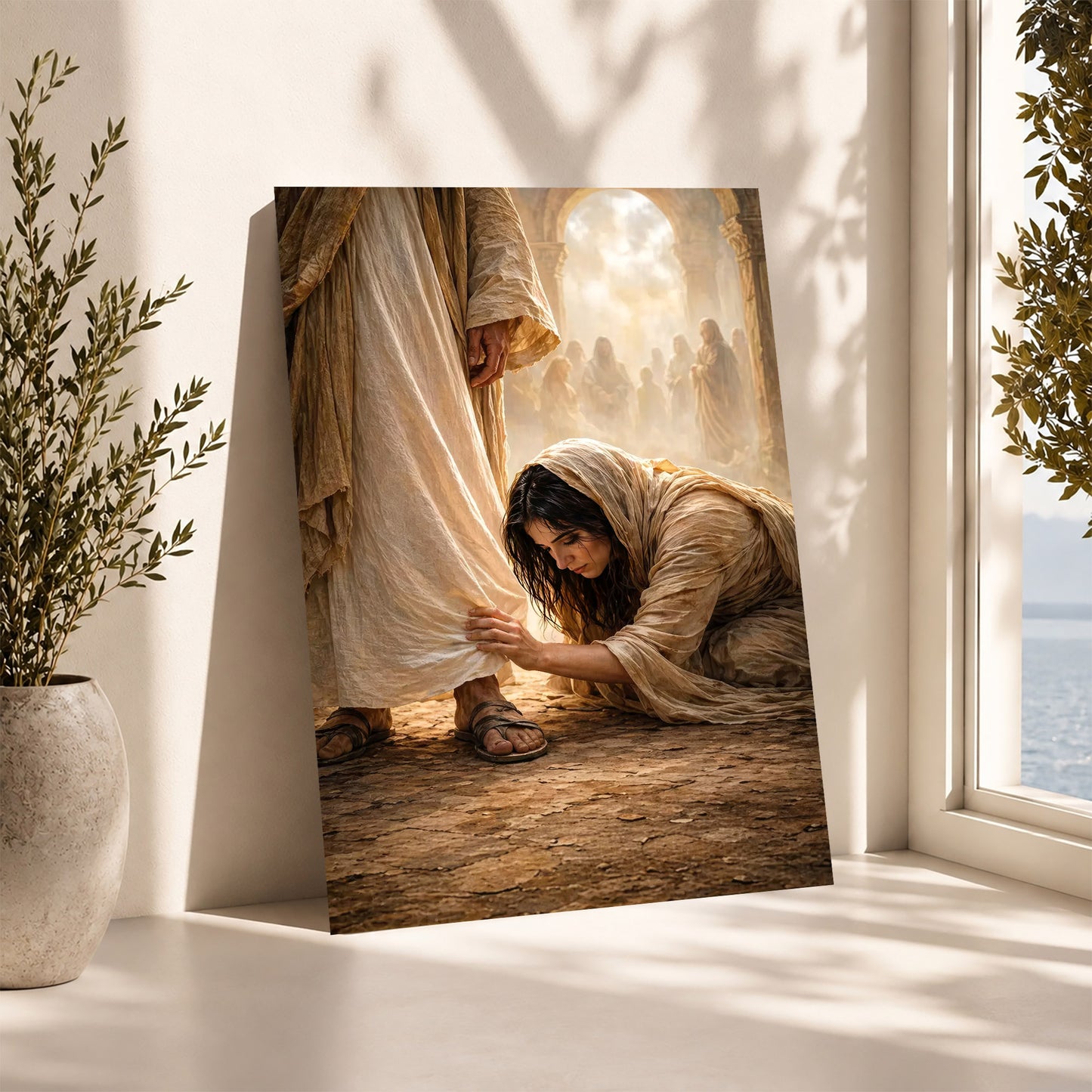 Faith in the Messiah – Touch of His Garment Christian Art Poster/Canvas