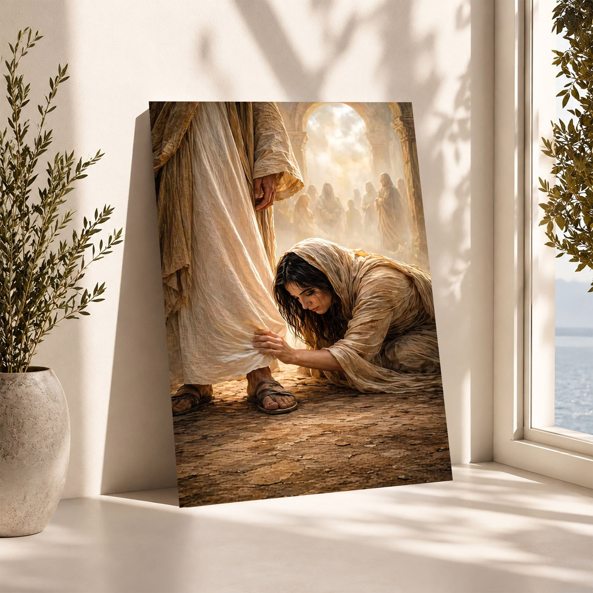 Faith in the Messiah – Touch of His Garment Christian Art Poster/Canvas