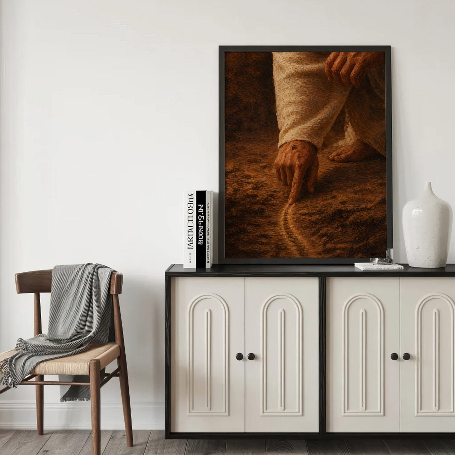 Jesus Drawing the Path - Walk by Faith Inspirational Christian Art Poster/Canvas
