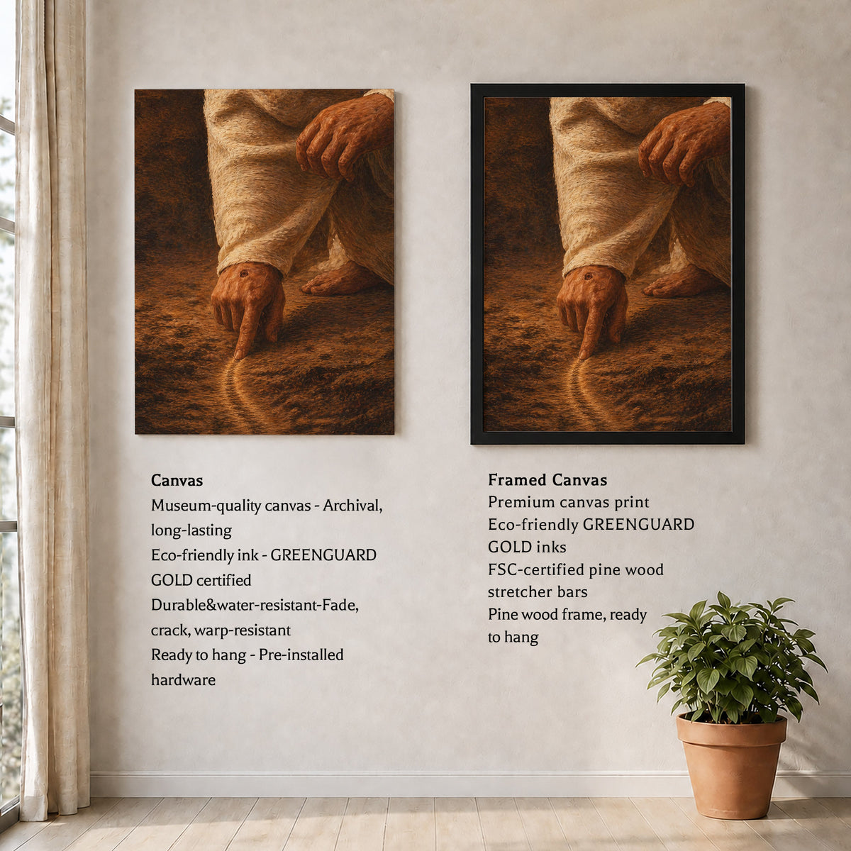 Jesus Drawing the Path - Walk by Faith Inspirational Christian Art Poster/Canvas