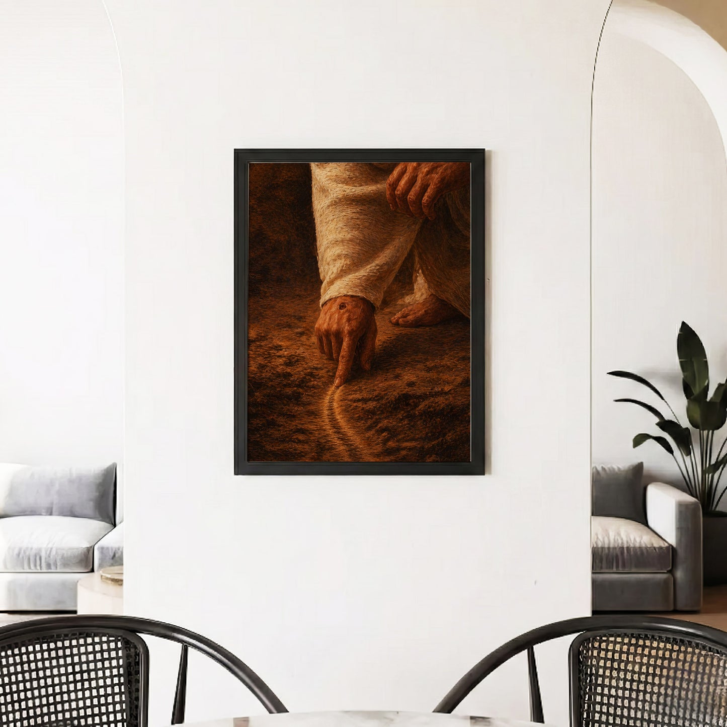 Jesus Drawing the Path - Walk by Faith Inspirational Christian Art Poster/Canvas