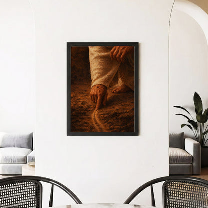 Jesus Drawing the Path - Walk by Faith Inspirational Christian Art Poster/Canvas