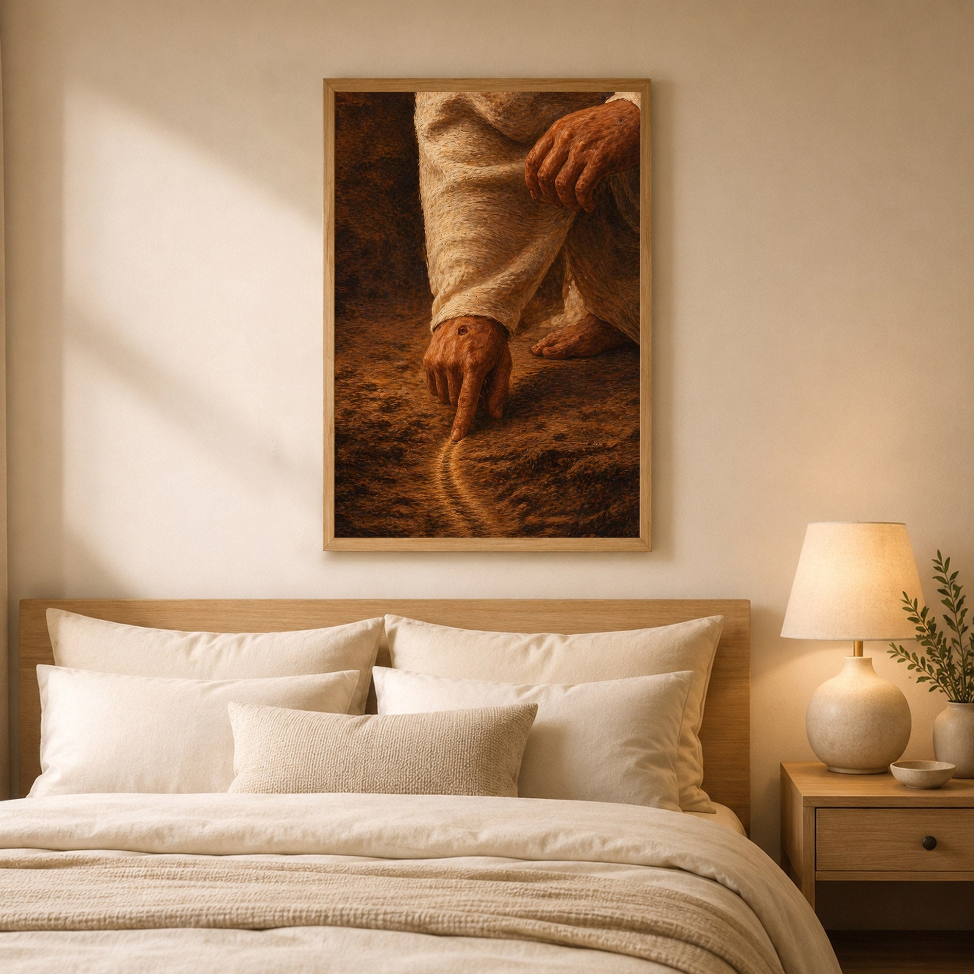 Jesus Drawing the Path - Walk by Faith Inspirational Christian Art Poster/Canvas