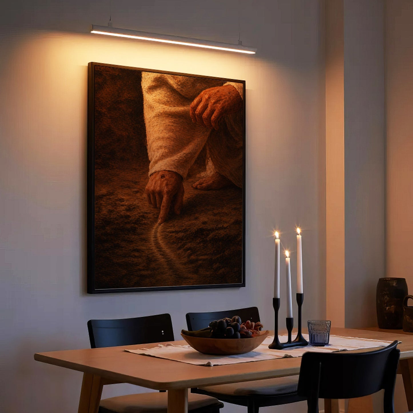 Jesus Drawing the Path - Walk by Faith Inspirational Christian Art Poster/Canvas