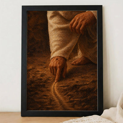 Jesus Drawing the Path - Walk by Faith Inspirational Christian Art Poster/Canvas