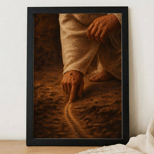 Jesus Drawing the Path - Walk by Faith Inspirational Christian Art Poster/Canvas