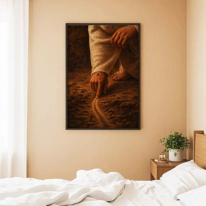 Jesus Drawing the Path - Walk by Faith Inspirational Christian Art Poster/Canvas