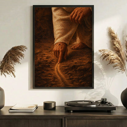 Jesus Drawing the Path - Walk by Faith Inspirational Christian Art Poster/Canvas