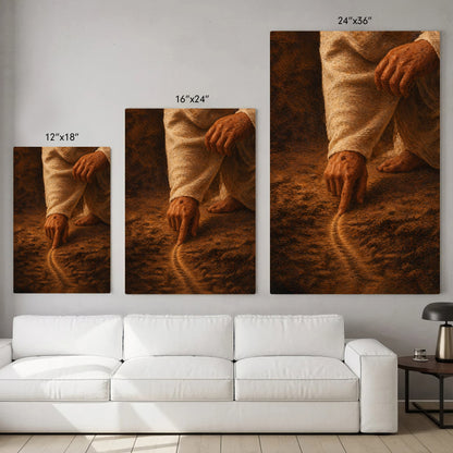 Jesus Drawing the Path - Walk by Faith Inspirational Christian Art Poster/Canvas