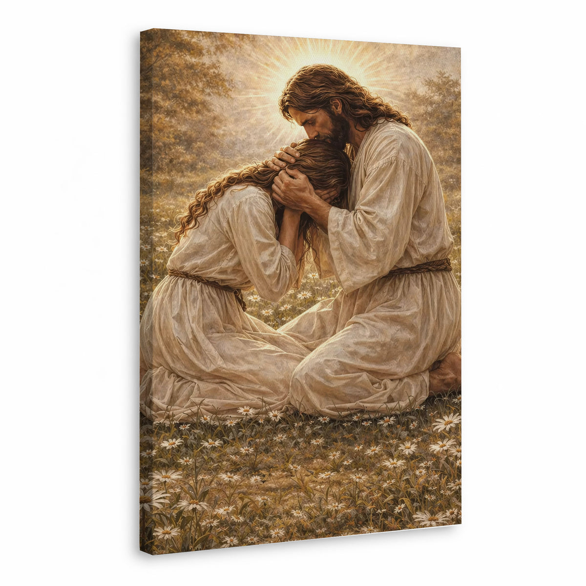 Jesus Comforting the Broken Prayer Poster/Canvas