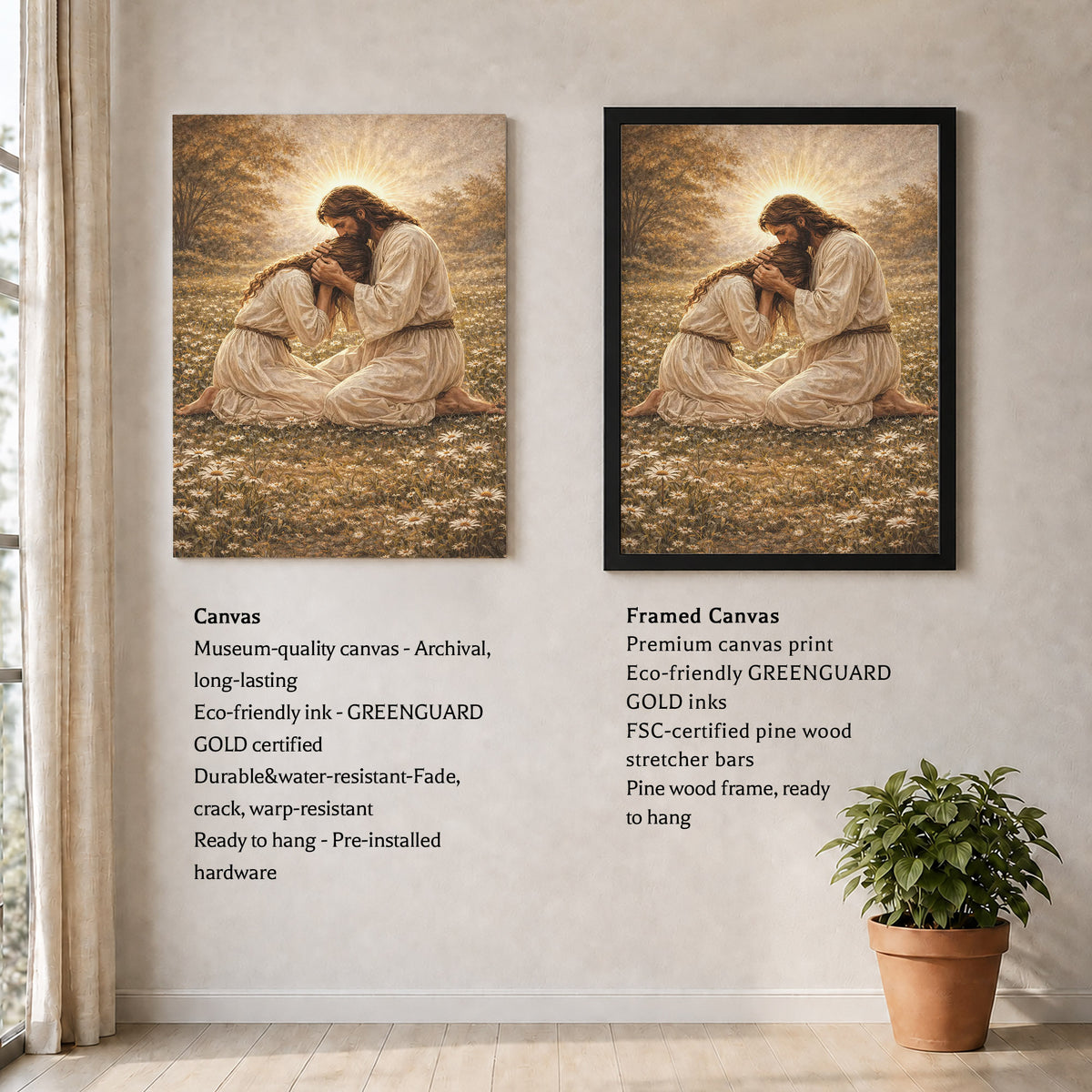Jesus Comforting the Broken Prayer Poster/Canvas