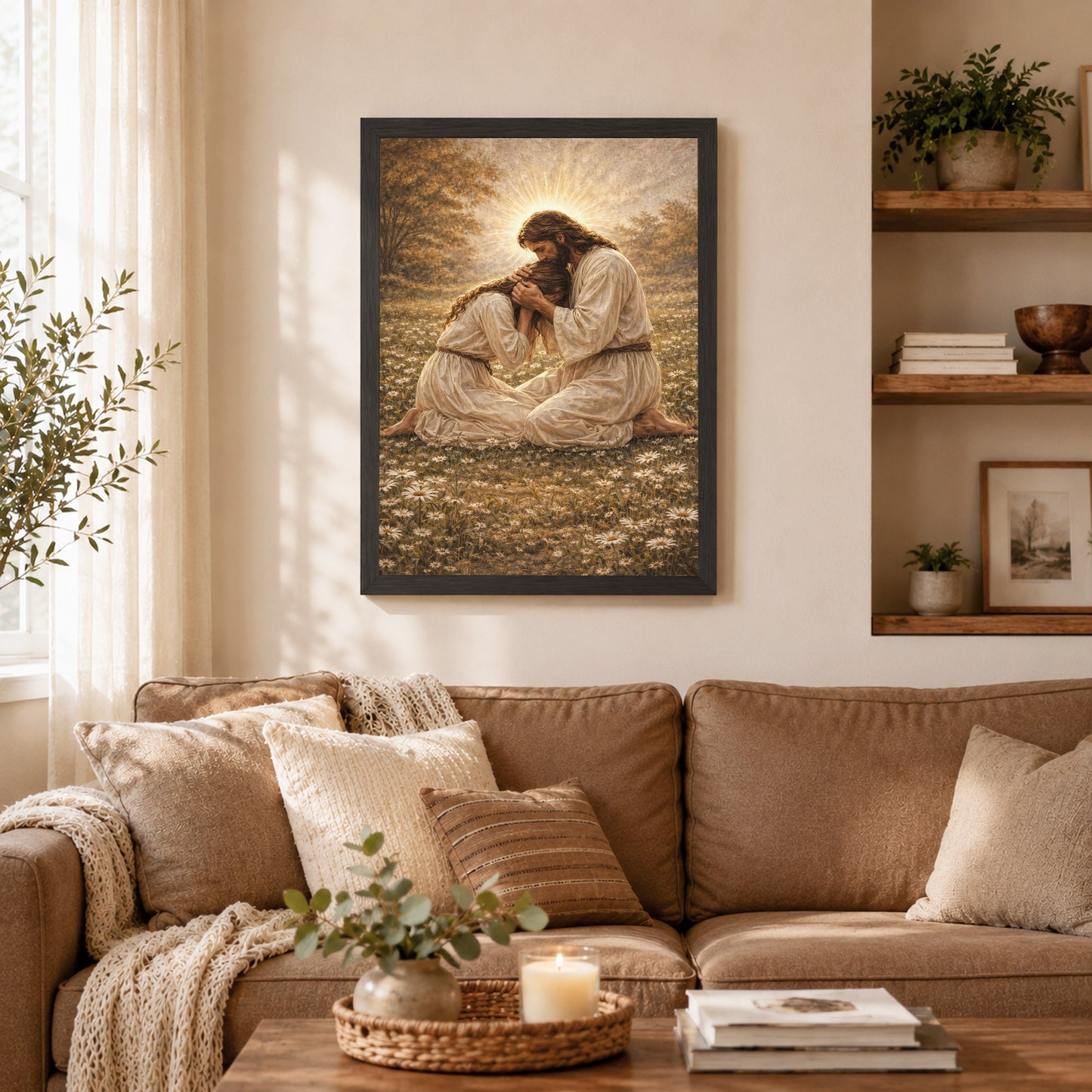Jesus Comforting the Broken Prayer Poster/Canvas