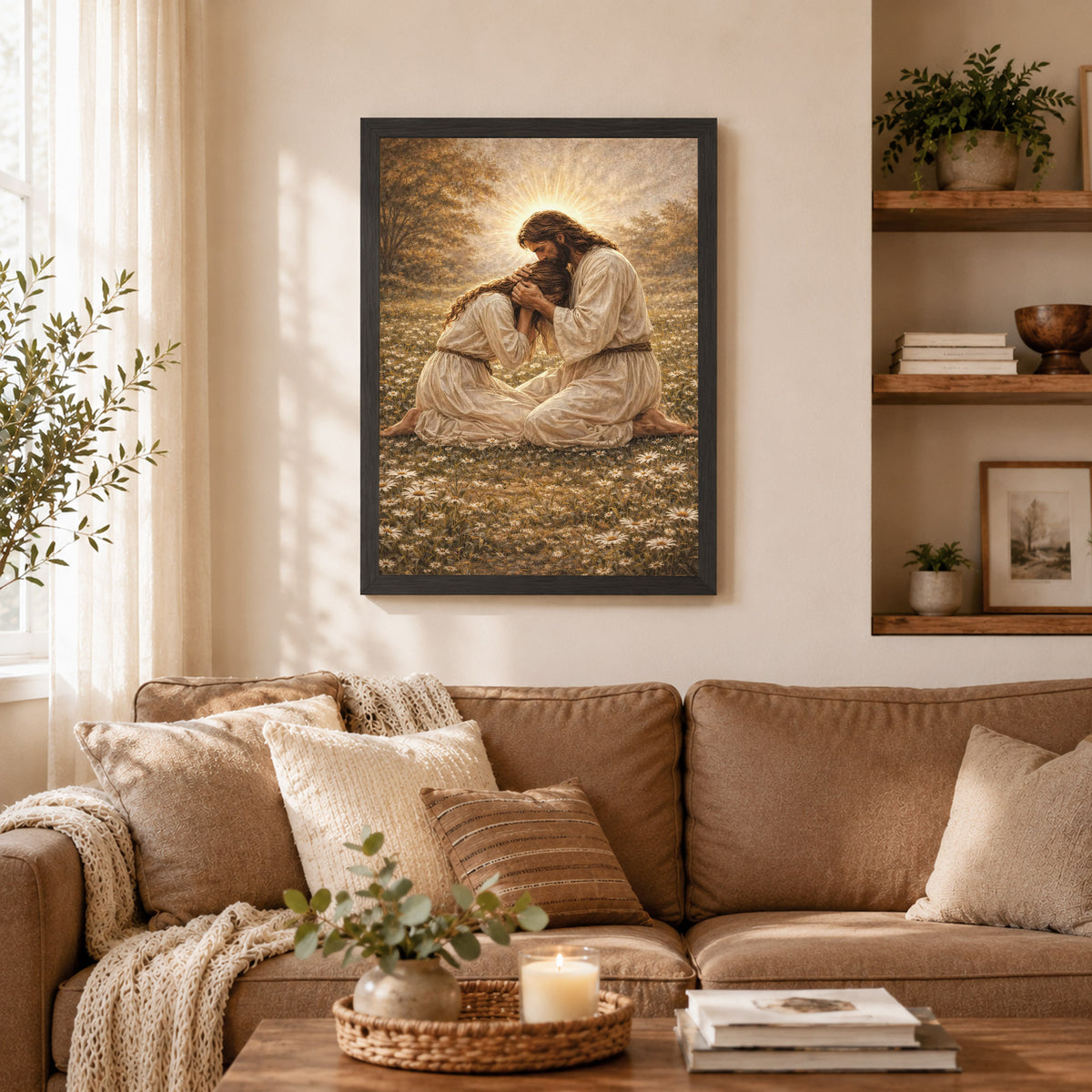 Jesus Comforting the Broken Prayer Poster/Canvas