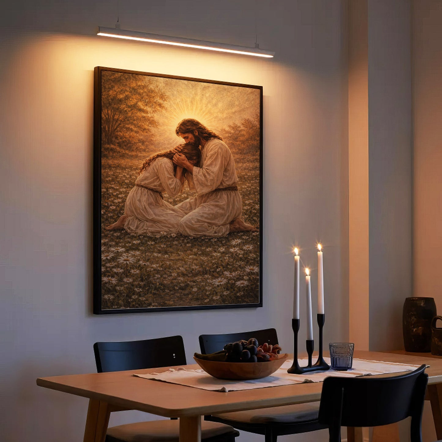 Jesus Comforting the Broken Prayer Poster/Canvas